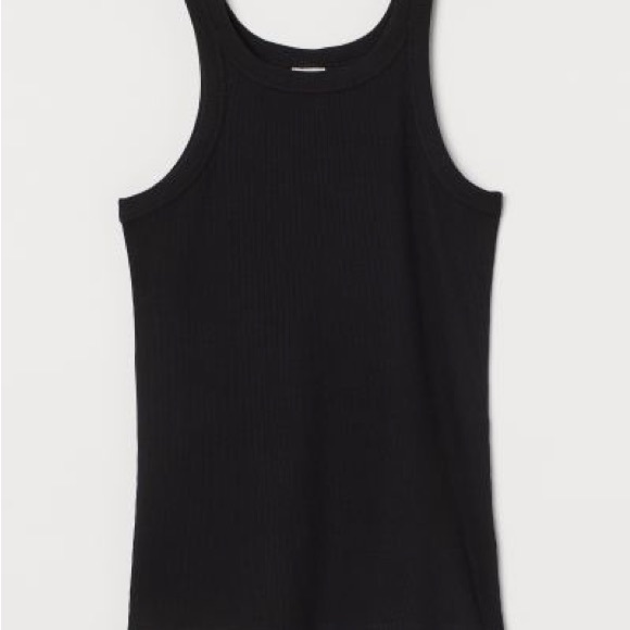 H&M High Neck Ribbed Tank Black - S - Picture 3 of 5